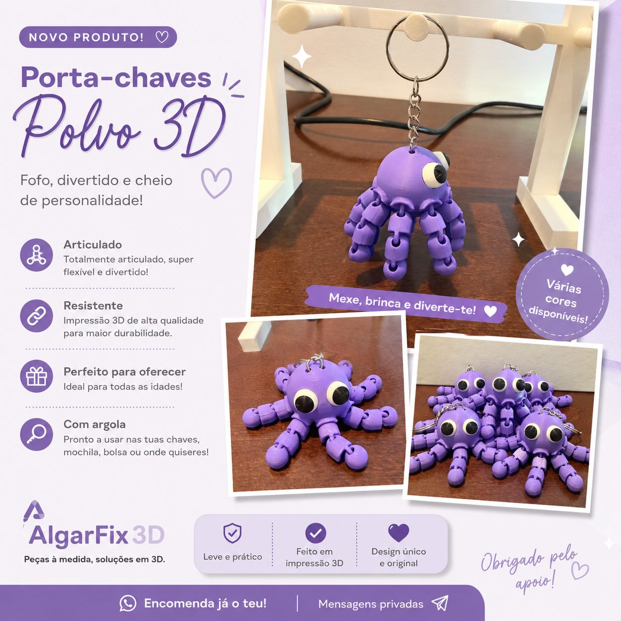 Componente produzido por impressão 3D
